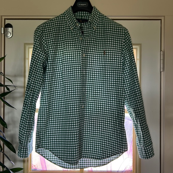 Ralph Lauren Other - Green Holiday RALPH Lauren checkered Long Sleeve shirt MEDIUM horse Christmas